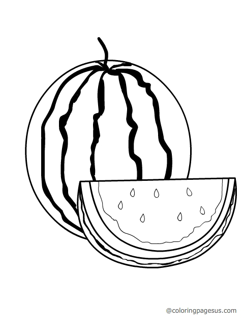 clipart black and white watermelon - photo #39