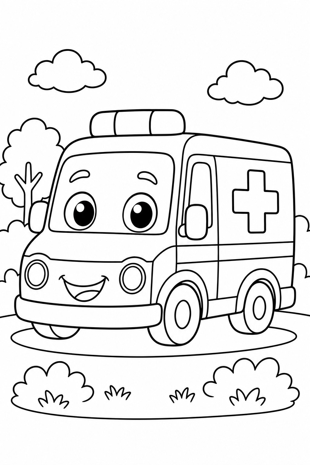 ambulance coloring page
