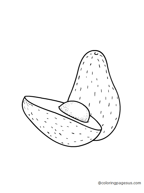 avocado02 coloring page