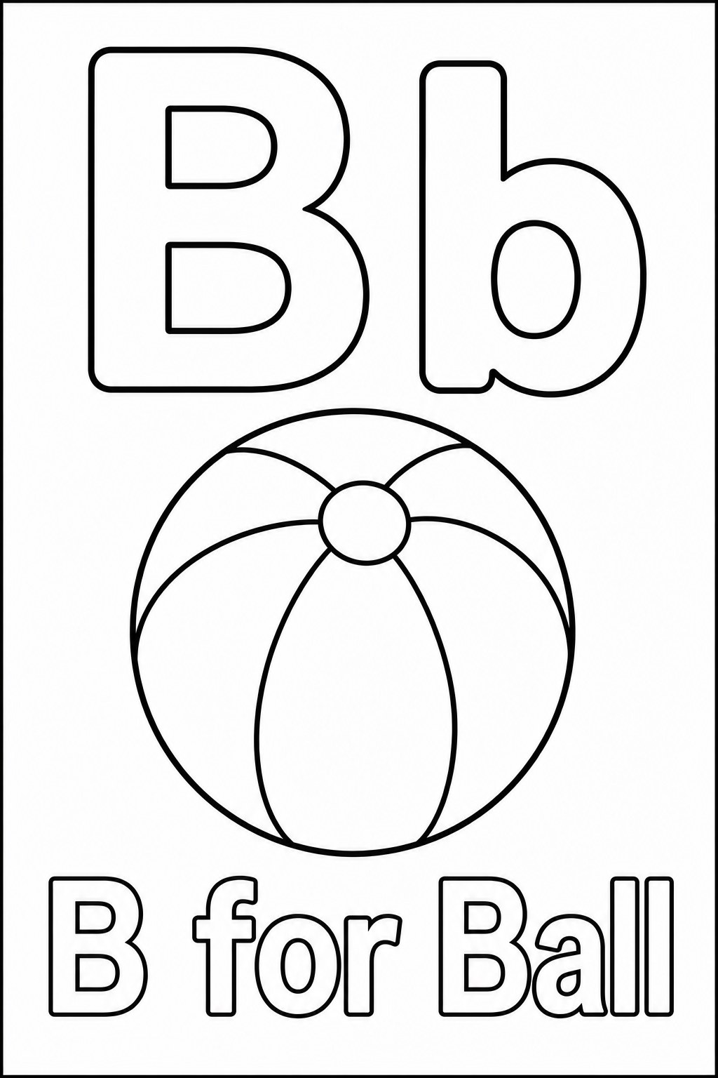 B for Ball coloring page