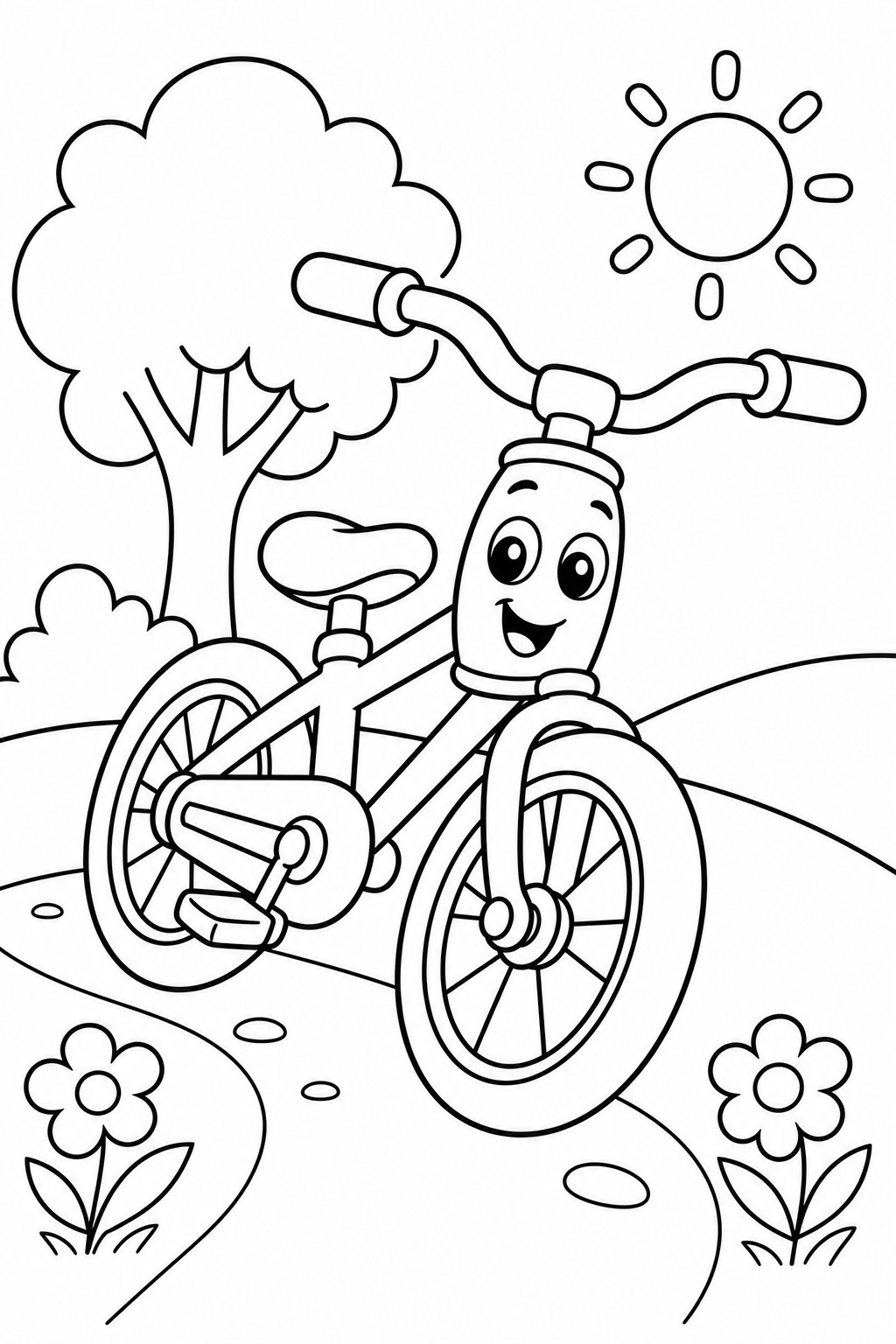 bicycles 2 coloring page