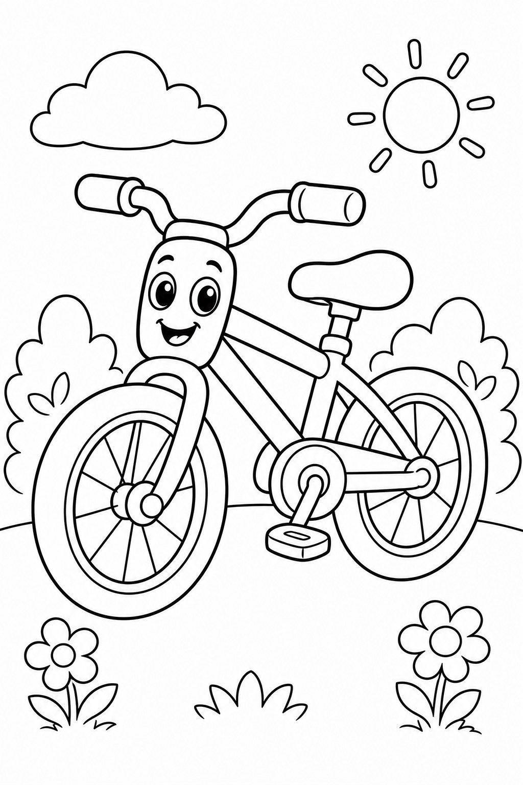 bicycles coloring page