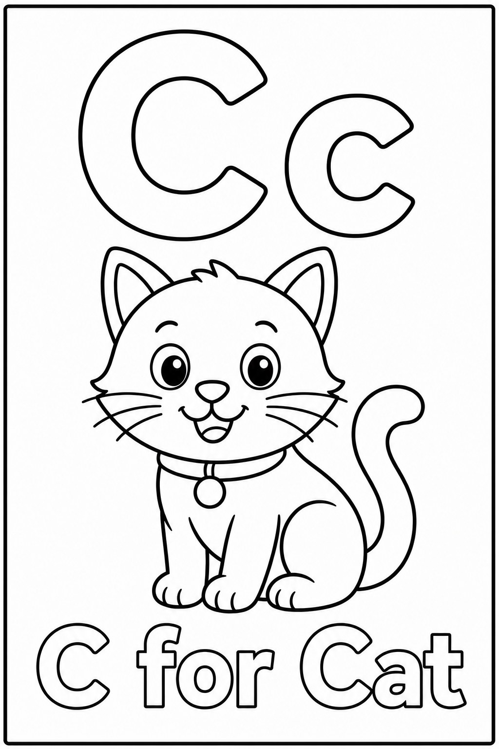 C for Cat coloring page