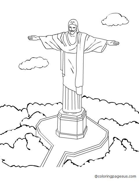 cristoriodejaneiro03 coloring page