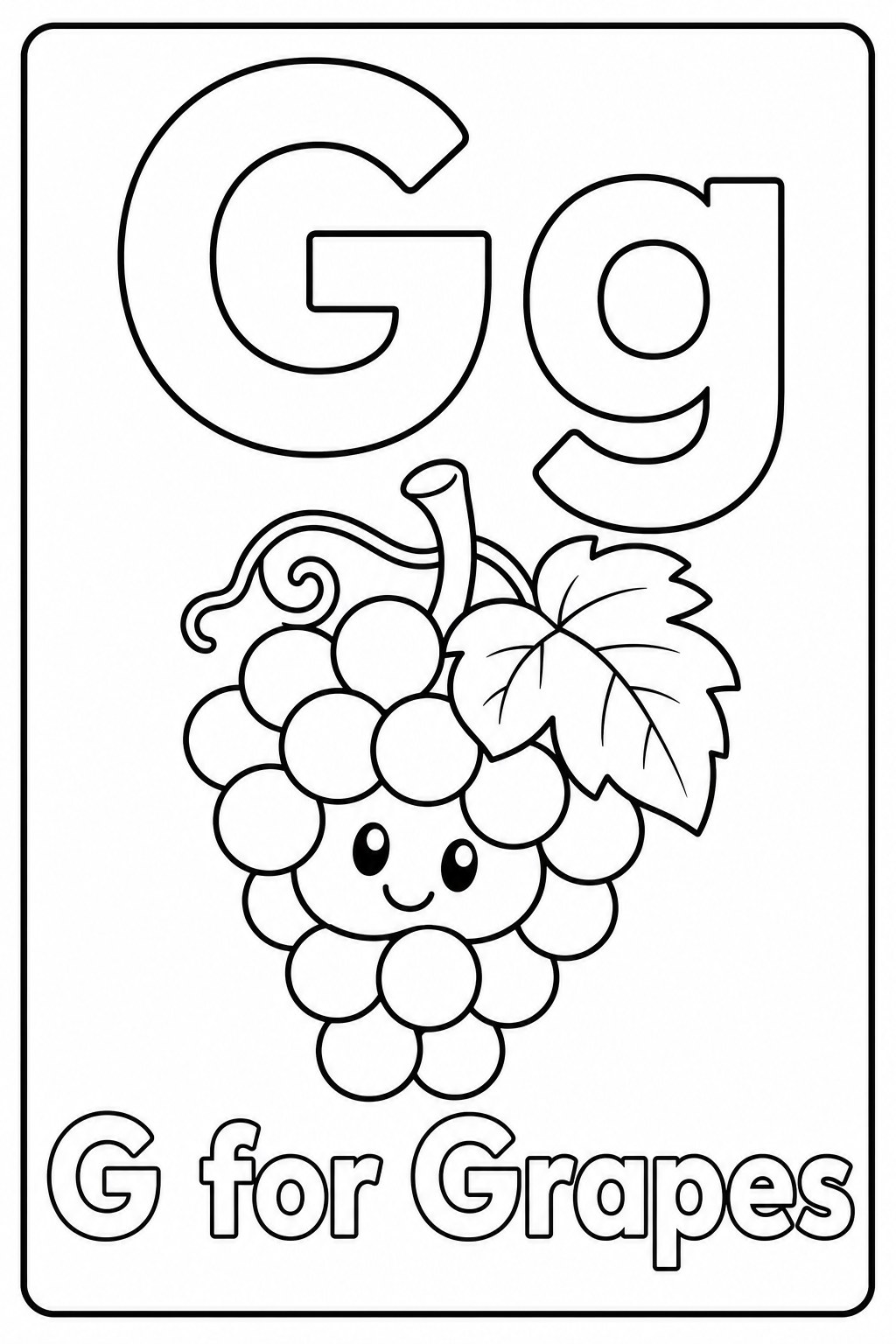 G for Grapes coloring page