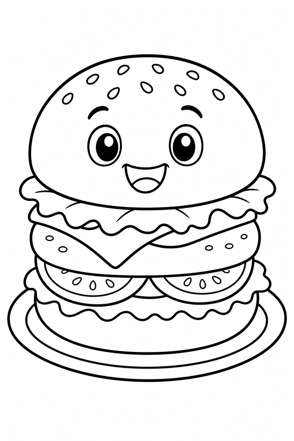 Hamburgers coloring page