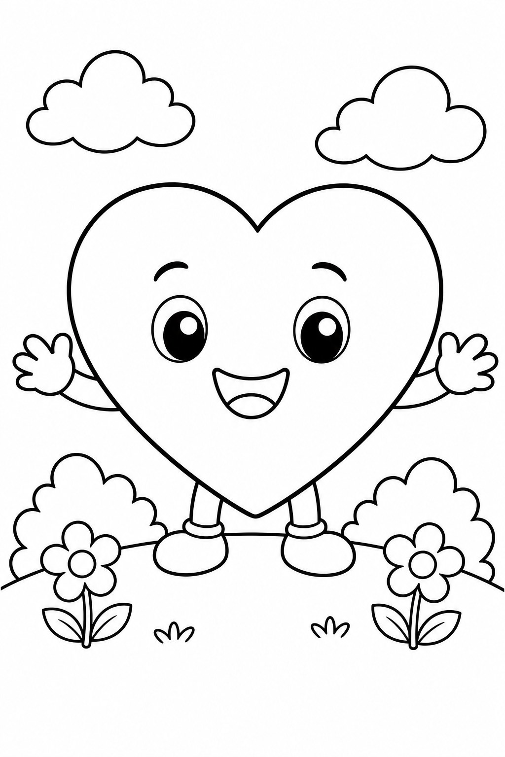Heart for Mom coloring page - free printable for kids