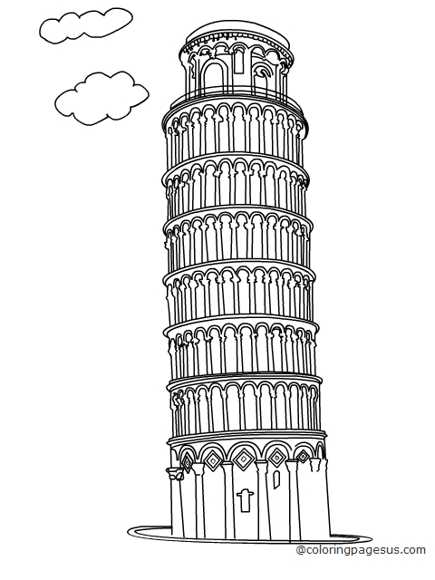 leaningtowerofpisa01 coloring page