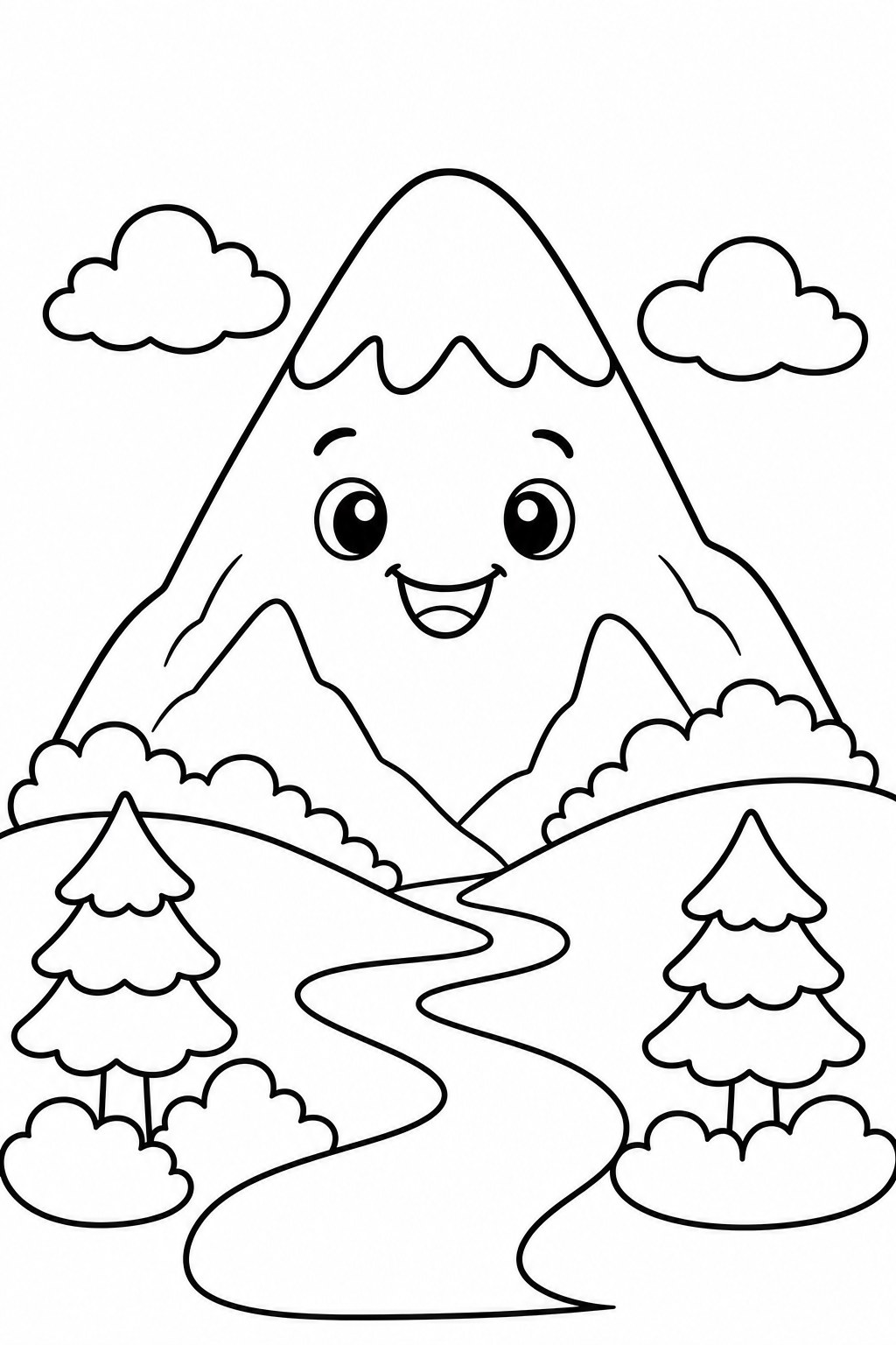mountain with valley coloring page
