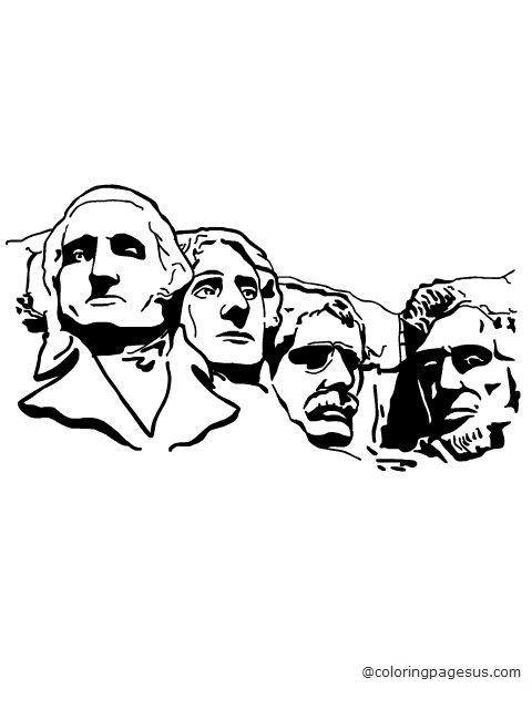 mountrushmore3 coloring page