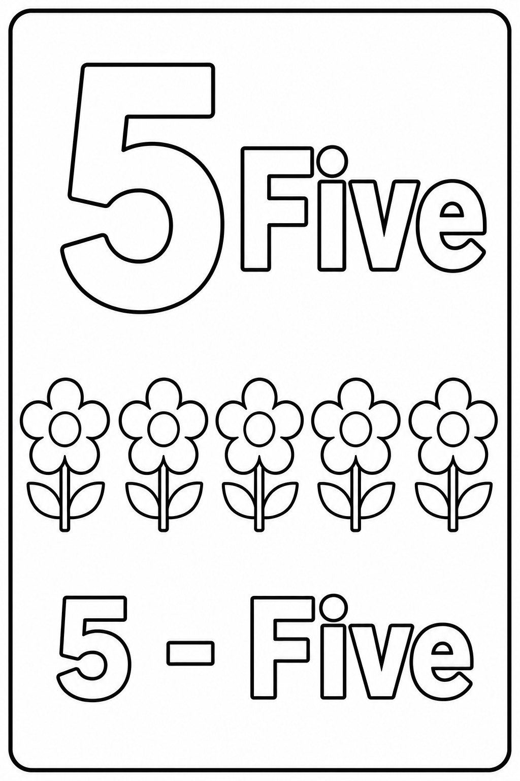 5 - Five coloring page