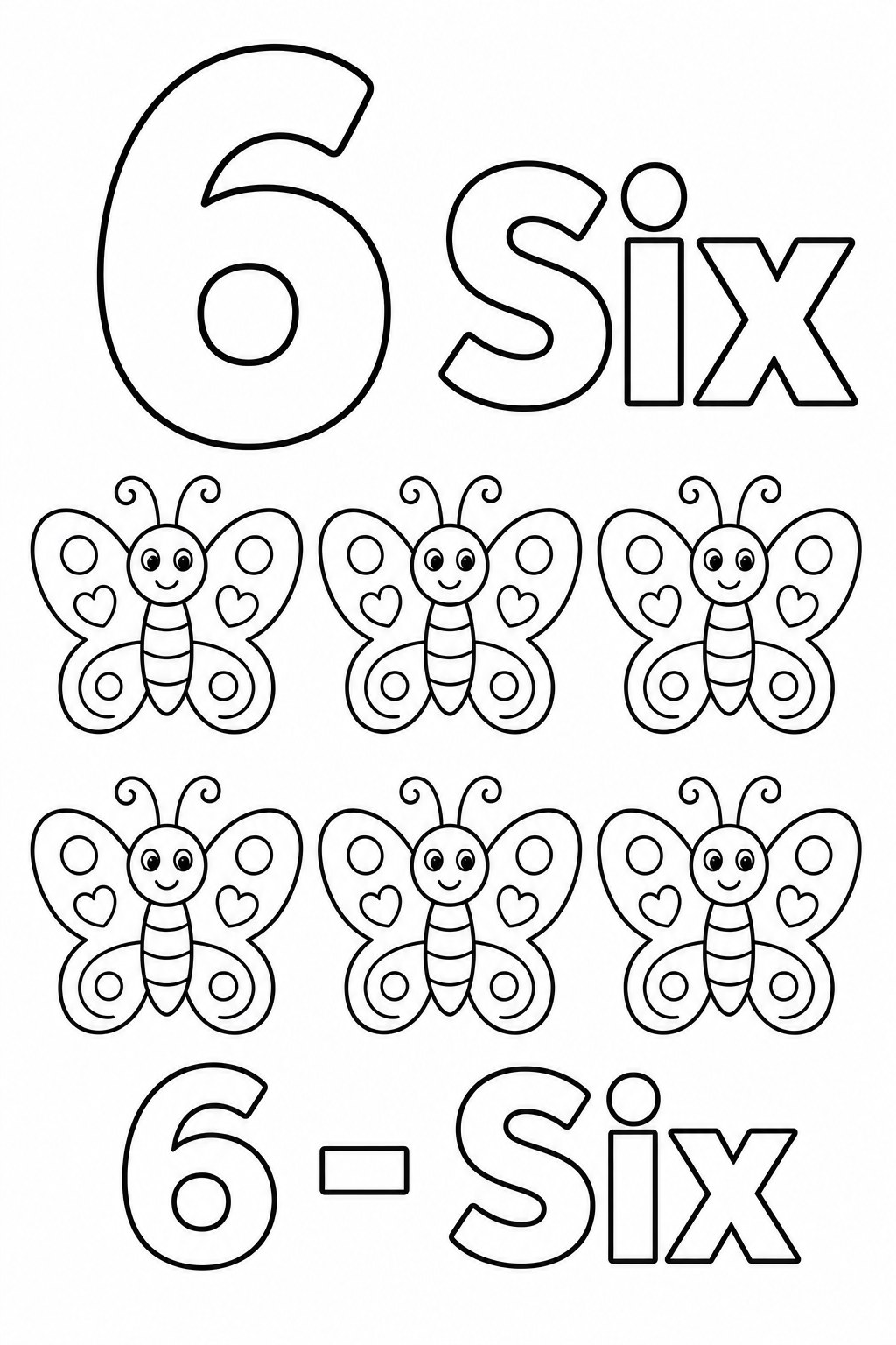 6 - Six coloring page