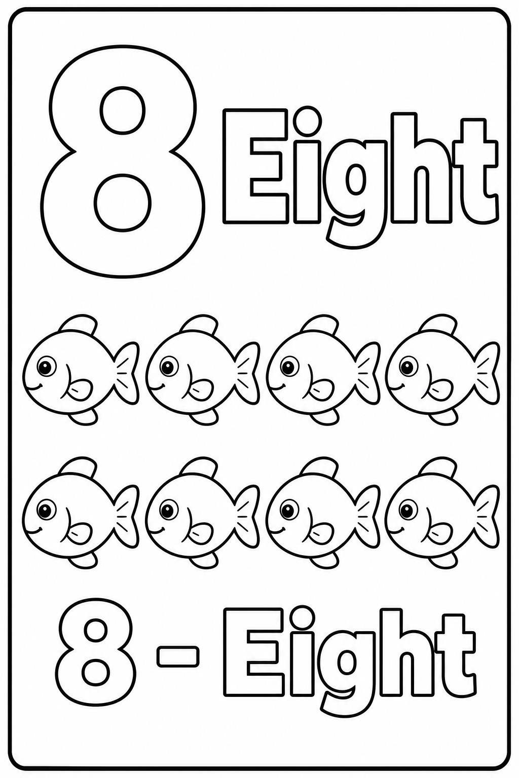 8 - Eight coloring page