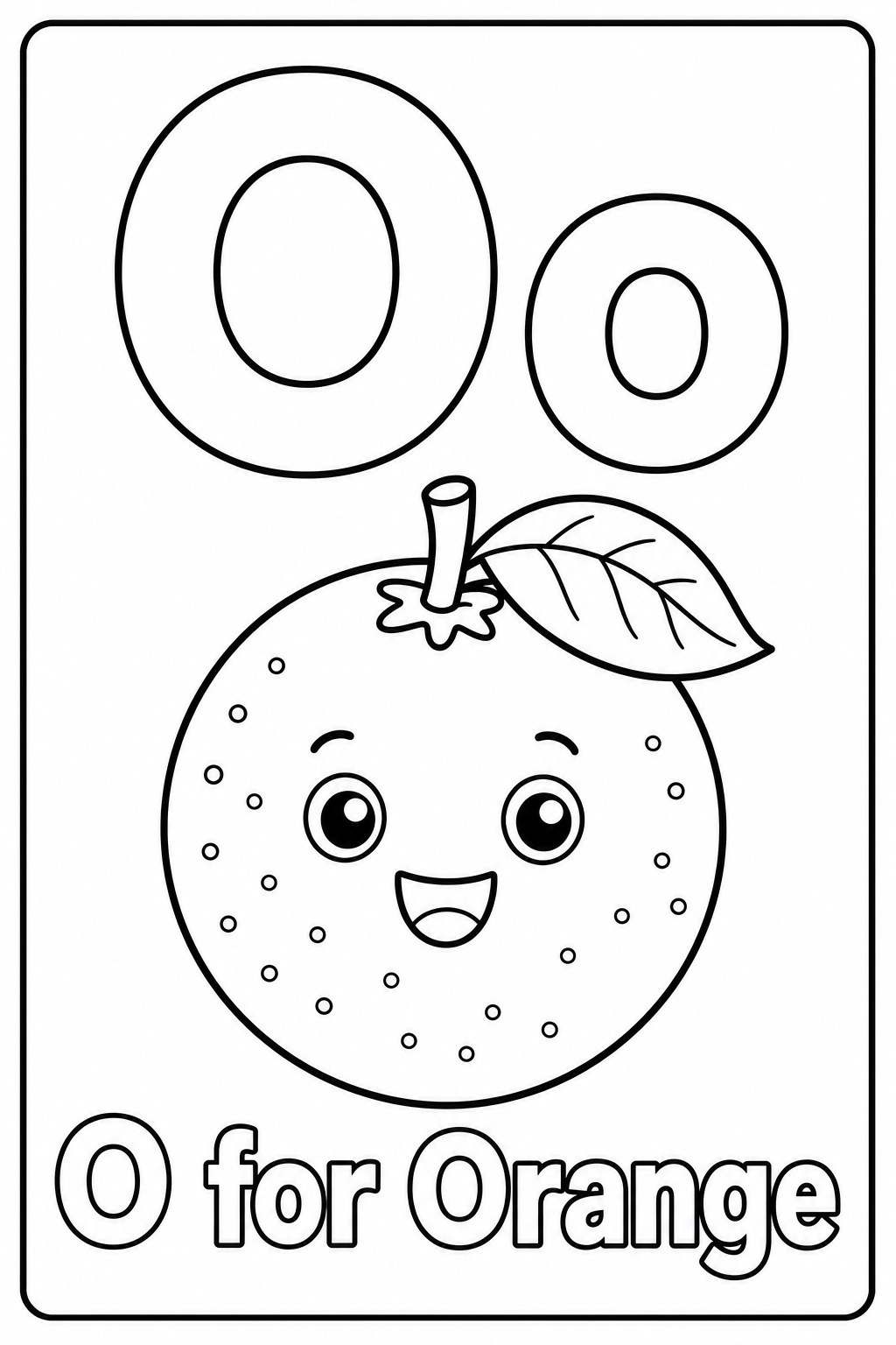 O for Orange coloring page