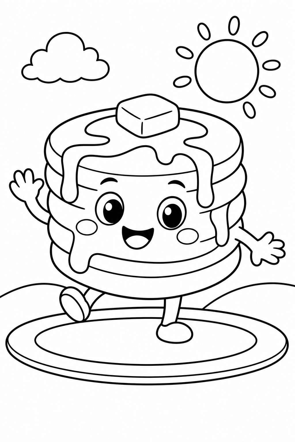 Pancakes with Syrup 2 coloring page