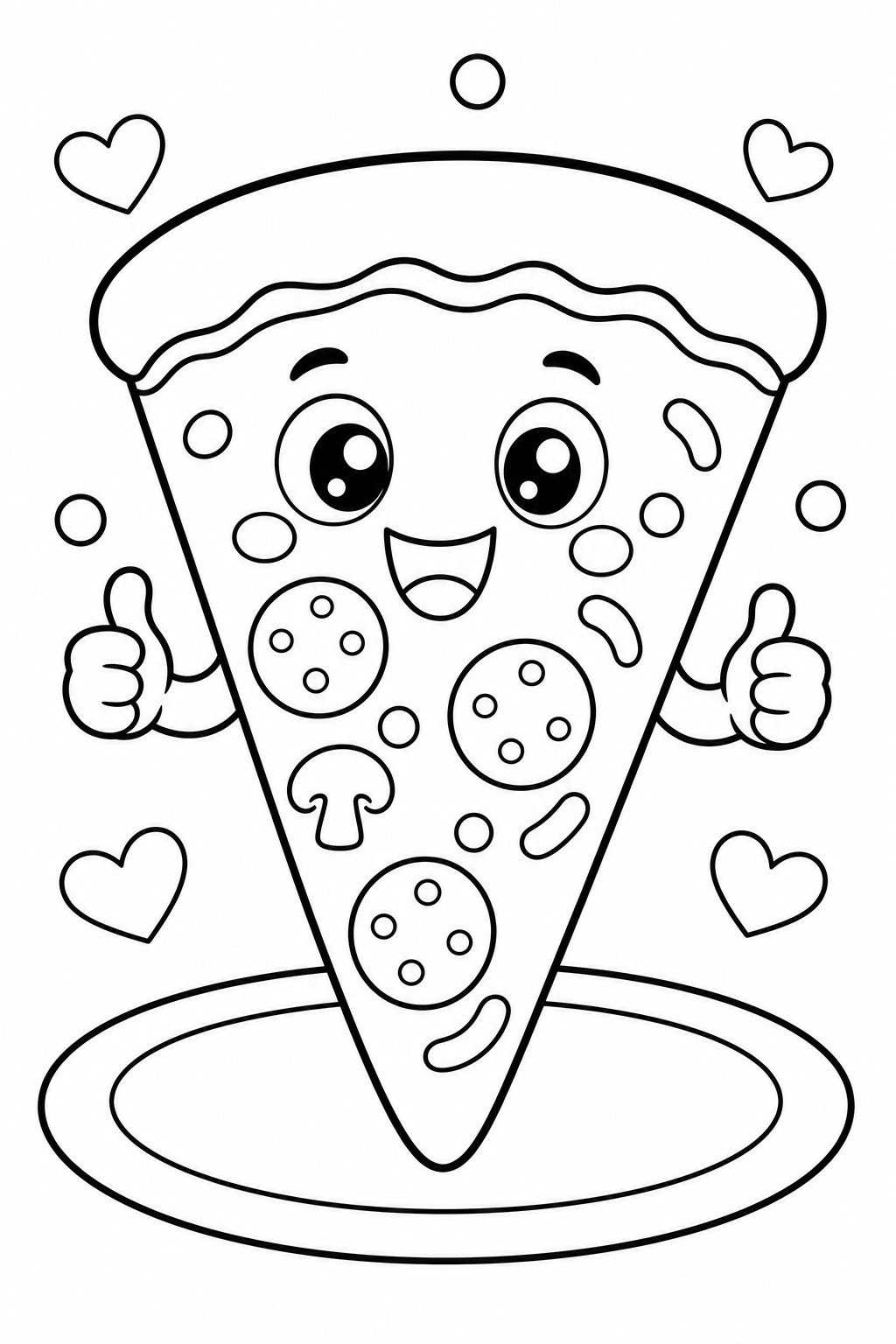 Pizza coloring page
