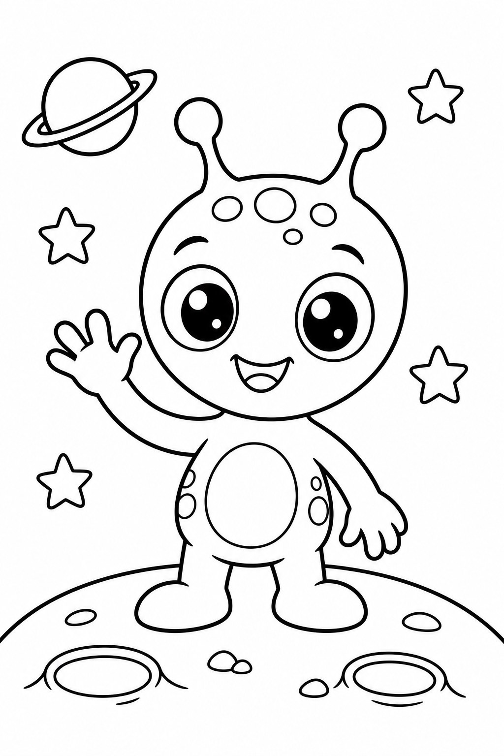 space alien coloring page