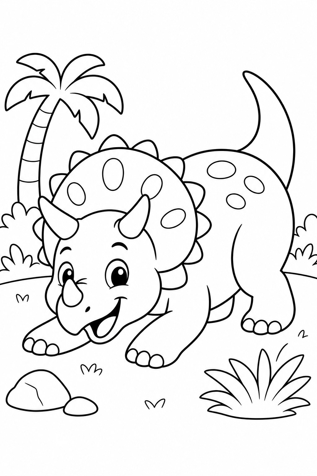 Triceratops, 3 coloring page
