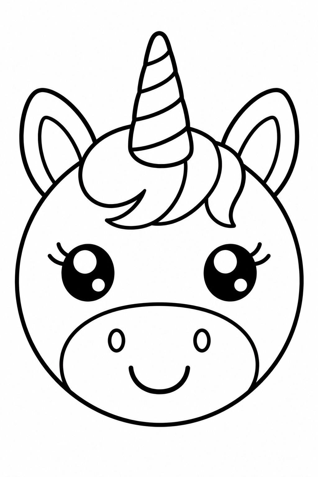 Unicorn Face coloring page