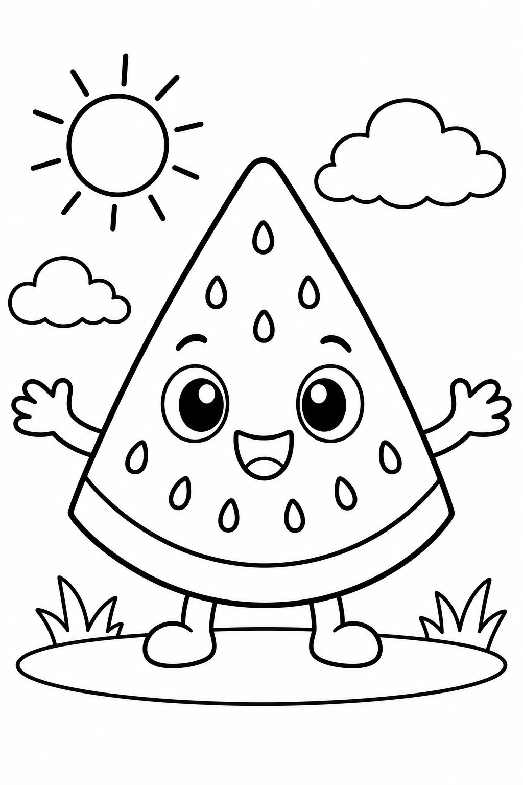 Watermelon Slice coloring page
