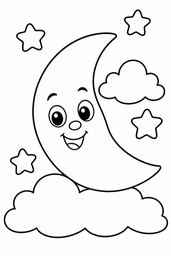2nd day moon coloring page