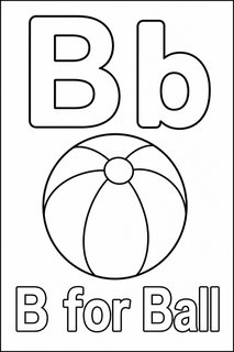 B for Ball coloring page