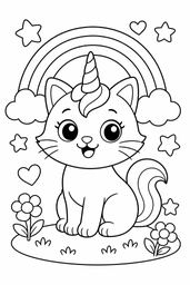 Caticorns coloring page