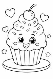 Cupcake coloring page