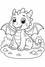 Cute Baby Dragons coloring page