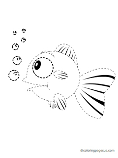 Fish coloring page
