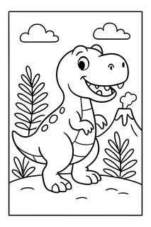 Friendly T-Rex coloring page