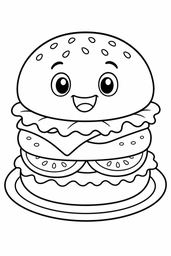 Hamburgers coloring page