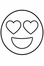 Heart Eyes Face coloring page