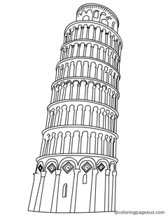 leaningtowerofpisa03 coloring page