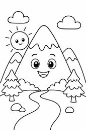 mountains coloring page