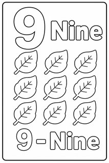 9 - Nine coloring page