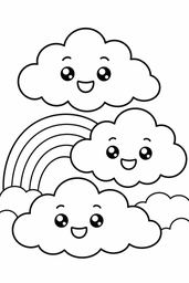 puffy clouds coloring page