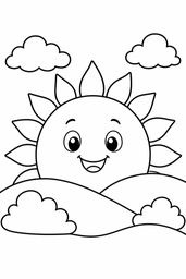 rising sun coloring page