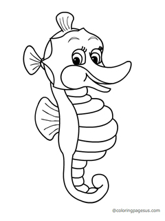 seahorse02 coloring page