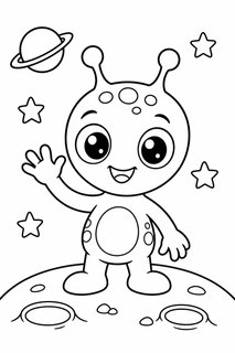 space alien coloring page