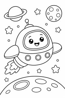 space ship coloring page