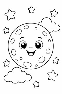 the moon coloring page
