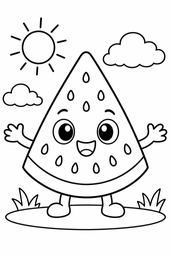 Watermelon Slice coloring page